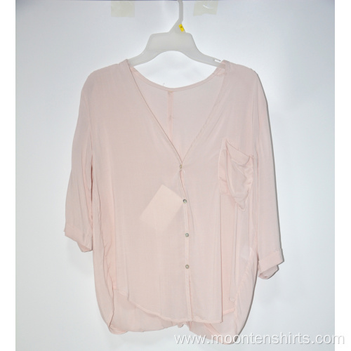 100% Polyester Women's Casual Blouses Chiffon Tops